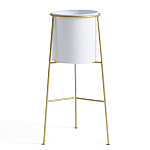 Кашпо из металла и латуни Elegance Elevated Planters белое варинант исполнения - 1 | Loft Concept в Костроме