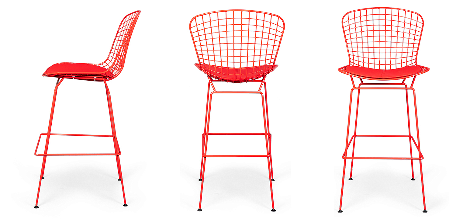 Барный стул Bertoia Barstool Red Барный стул Bertoia Barstool Red - Loft-Concept в Костроме