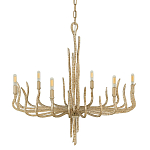 Люстра дизайнерская золотого цвета с 6-ю лампами на изогнутых рожках с текстурной поверхностью Hinkley варинант исполнения - 1 | Loft Concept в Костроме