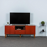 ТВ-тумба красная из массива бука с 2-мя дверками и ящиком Wenge Light варинант исполнения - 7 | Loft Concept в Костроме