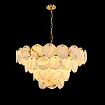 Люстра подвесная четырехъярусная с подвесками в форме дисков Cryptocrystalline Stone варинант исполнения - 1 | Loft Concept в Костроме