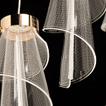 Люстра каскадная с 10-ю прозрачными плафонами Wave Line варинант исполнения - 8 | Loft Concept в Костроме