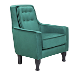 Кресло с мягкой обивкой из велюра на 4-х ножках из массива березы Scarlett Armchair green варинант исполнения - 1 | Loft Concept в Костроме