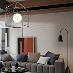 Торшер с изогнутым корпусом на бетонном основании Black Portland варинант исполнения - 4 | Loft Concept в Костроме