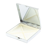 Таблетница карманная квадратная с 4-мя отделениями с зеркалом и накладкой из натурального камня Тигровый глаз Silver Stone Pillboxes варинант исполнения - 3 | Loft Concept в Костроме