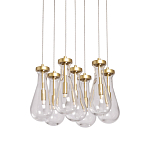 Люстра с 7-ю прозрачными плафонами из стекла в форме капли Lucid Rain  варинант исполнения - 1 | Loft Concept в Костроме