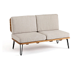 Двухместный диван из акации без подлоконтиков Amra варинант исполнения - 1 | Loft Concept в Костроме