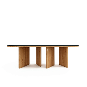 Стол обеденный столешница из черного камня Duncan