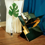 Дизайнерский журнальный стол фигурный золотого цвета Ufuri варинант исполнения - 3 | Loft Concept в Костроме