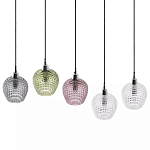 Подвесной светильник каскадный с 5-ю фактурными стеклянными плафонами Cascade with Relief Lampshades варинант исполнения - 2 | Loft Concept в Костроме