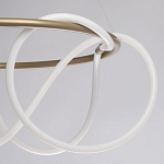 Люстра подвесная круглая золотого цвета с белыми изогнутыми световыми линиями Luke Lampco Tracer Lamp варинант исполнения - 6 | Loft Concept в Костроме