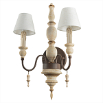 Бра с двумя конусовидными белыми тканевыми абажурами Terrain варинант исполнения - 3 | Loft Concept в Костроме