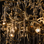 Подвесная люстра в виде ветвей деревьев золотого цвета с прозрачными подвесками-каплями 8 и 14 ламп Droplet Chandelier варинант исполнения - 7 | Loft Concept в Костроме