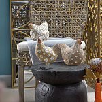 Статуэтка курица с белым цветочным узором и металлическими ножками Rustic Chicken варинант исполнения - 5 | Loft Concept в Костроме