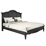 Кровать черная из массива бука с основанием и жестким изголовьем Black Provence варинант исполнения - 1 | Loft Concept в Костроме