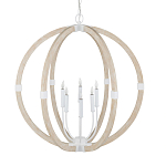 Подвесной светильник из дерева в форме сферы Eco Light варинант исполнения - 3 | Loft Concept в Костроме