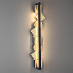 Бра вертикальное черного цвета с золотыми кругами и квадратами Gravyura варинант исполнения - 5 | Loft Concept в Костроме