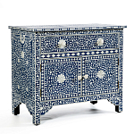 Комод инкрустация костью ORIENTAL Indian синий орнамент варинант исполнения - 2 | Loft Concept в Костроме