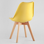 Стул с основой из пластика и мягким сиденьем Arvika Yellow варинант исполнения - 5 | Loft Concept в Костроме