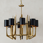 Люстра с 8-ю черными цилиндрическими плафонами Stylistic Lines варинант исполнения - 2 | Loft Concept в Костроме