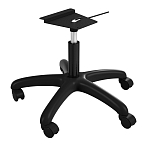 Стул пластиковый красного цвета на колесиках с подъемно-поворотным механизмом Eames Red варинант исполнения - 3 | Loft Concept в Костроме