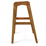 Барный стул со спинкой и подлокотниками на 4-х деревянных ножках Кремовый Велюр Ava Charm варинант исполнения - 6 | Loft Concept в Костроме