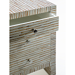 Тумбочка прикроватная Bogense Bone Inlay Bedside Beige варинант исполнения - 2 | Loft Concept в Костроме