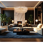 Круглая люстра с хрустальными подвесками на золотистом каркасе Gorgeous Crystal Light варинант исполнения - 12 | Loft Concept в Костроме