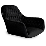 Стул с мягкой черной обивкой из велюра и подъемно-поворотным механизмом на колесиках Harper Black варинант исполнения - 2 | Loft Concept в Костроме