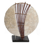 Настольная лампа из перламутра и дерева на подставке Indonesian Shell Sail варинант исполнения - 1 | Loft Concept в Костроме