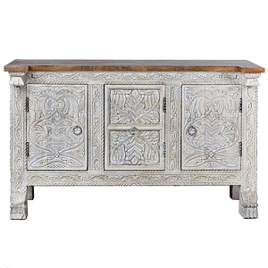 Буфет c резьбой из массива манго Grey Mango