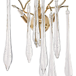 Бра с хрустальными подвесками в виде капель Droplet Crystal Gold Wall Lamp варинант исполнения - 2 | Loft Concept в Костроме