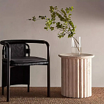 Дизайнерский журнальный стол круглый с фактурным основанием Kibul варинант исполнения - 1 | Loft Concept в Костроме