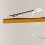 Люстра линейная золотистого цвета с двумя прозрачными волнистыми элементами Wave Line варинант исполнения - 10 | Loft Concept в Костроме