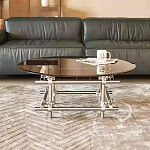 Дизайнерский журнальный стол с круглой столешницей на стальном основании Rivetyk варинант исполнения - 2 | Loft Concept в Костроме