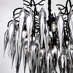 Люстра со стеклянными подвесками дымчатого цвета Ambre Glass Chandelier 80 варинант исполнения - 2 | Loft Concept в Костроме