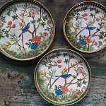 Комплект из 3-х подносов из металла в стиле Шинуазри Chinoiserie Flower варинант исполнения - 2 | Loft Concept в Костроме