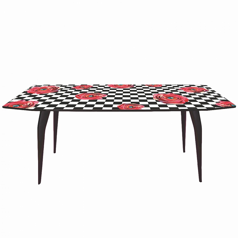 Обеденный стол Seletti Table Roses on check Черный Розовый (Rose) Обеденный стол Seletti Table Roses on check Черный Розовый (Rose) в Костроме | Loft Concept