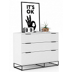 Комод белый с 3-мя ящиками Strict Lines  варинант исполнения - 2 | Loft Concept в Костроме