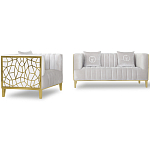 Кресло велюровое серое с фактурным каркасом золотистого цвета Best Traits варинант исполнения - 1 | Loft Concept в Костроме