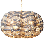 Круглая люстра волнистой формы декорированная бусами Blue White Stripes Wavy Chandelier варинант исполнения - 1 | Loft Concept в Костроме
