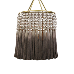 Люстра плетеная с кисточками на золотистом каркасе Boho Tassel Chandelier варинант исполнения - 1 | Loft Concept в Костроме