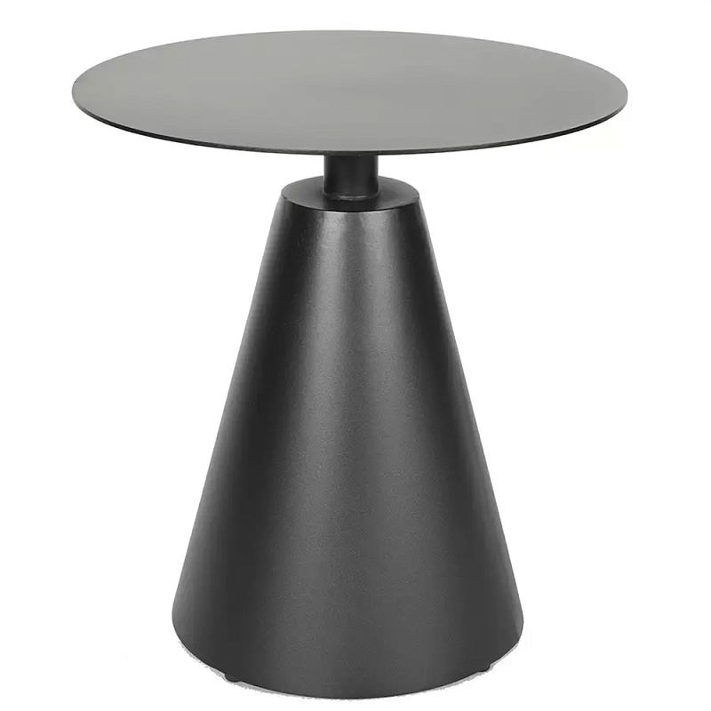 Кофейный столик с круглой столешницей на конусообразном основании Welded Aluminum Table Черный Бежевый Кофейный столик с круглой столешницей на конусообразном основании Welded Aluminum Table Черный Бежевый в Костроме | Loft Concept