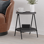 Стол приставной с 2-мя круглыми столешницами цвета антрацит ESSEL SIDE TABLE ANTHRACITE варинант исполнения - 4 | Loft Concept в Костроме
