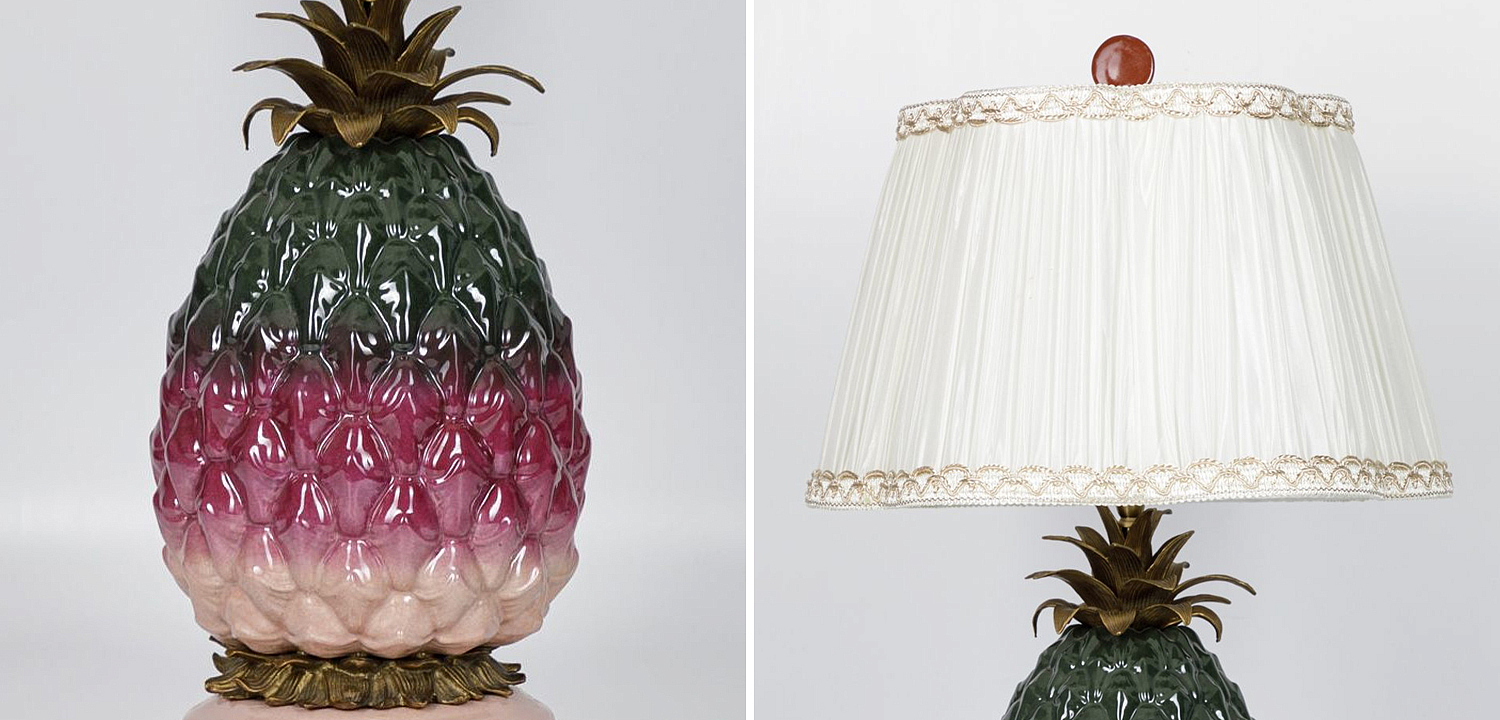 Настольная лампа с абажуром Pineapple Dark Green Purple Table Lamp Настольная лампа с абажуром Pineapple Dark Green Purple Table Lamp - Loft-Concept в Костроме