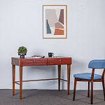 Стол письменный из массива бука с 2-мя ящиками красный Wenge Light варинант исполнения - 5 | Loft Concept в Костроме