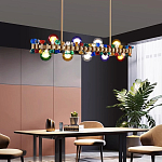 Люстра золотая с цветными плафонами и декором Colorful Ball Candy Crystal варинант исполнения - 1 | Loft Concept в Костроме