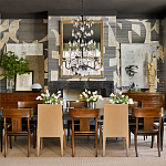 Обои ручная роспись в стиле Арт-деко Symphony Original colourway on Arkose silk dupion варинант исполнения - 1 | Loft Concept в Костроме