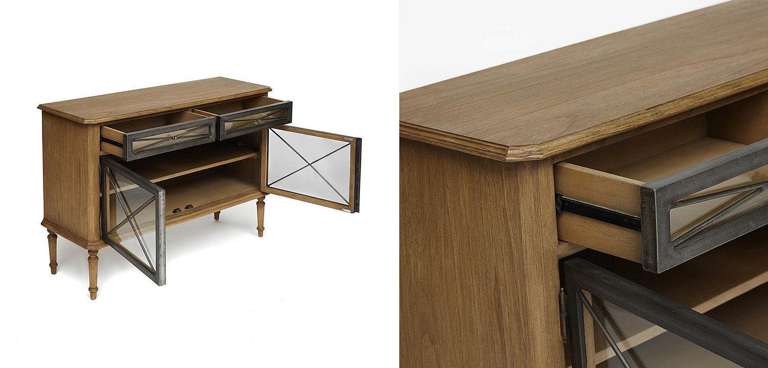 Комод в стиле Прованс со стеклянными дверцами Provence Jacob Chest of Drawers small Комод в стиле Прованс со стеклянными дверцами Provence Jacob Chest of Drawers small - Loft-Concept в Костроме