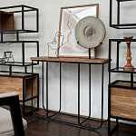 Консоль с деревянной столешницей Lyon Wood Metal Console варинант исполнения - 2 | Loft Concept в Костроме